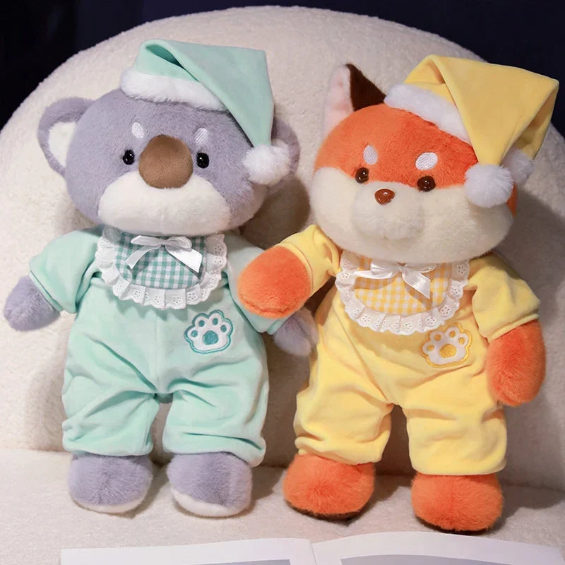 Cozy Bedtime Pajama Party Plushies: Fox, Koala, and Dog Friends!