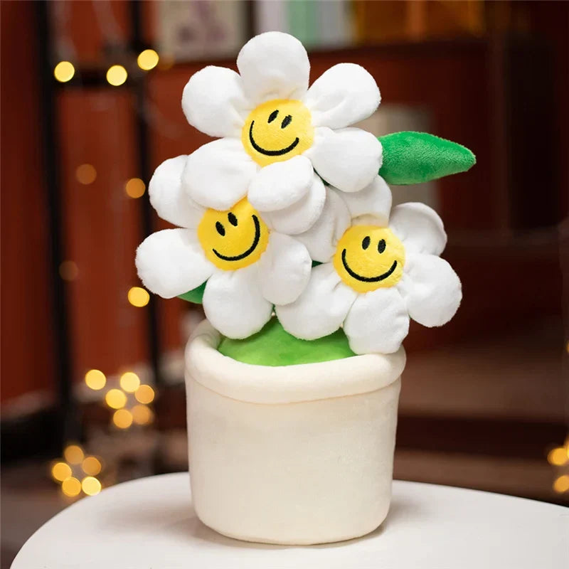 Cheerful Sunflower Plush Flowerpot Companion