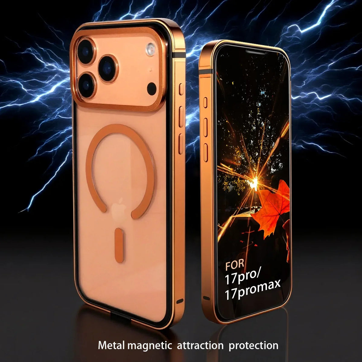 Metal Frame Phone Case Magnetic Charging HD For iPhone 17-18 Pro & Pro Max