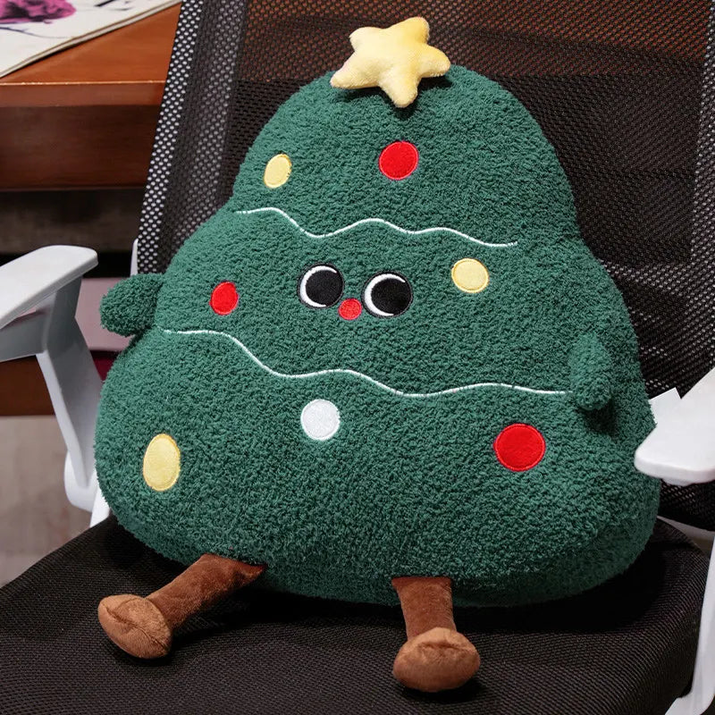 Adorable Plush Holiday Friends: Chubby Christmas Tree, Reindeer, Santa, and Snowman!