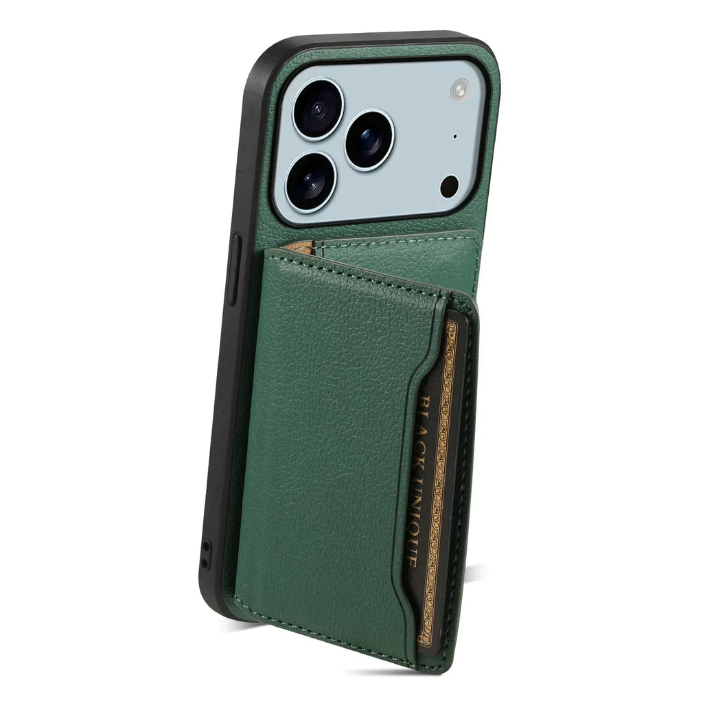 Leather Phone Case Magnetic Card Holder For iPhone 17 / 16 / 15 /14