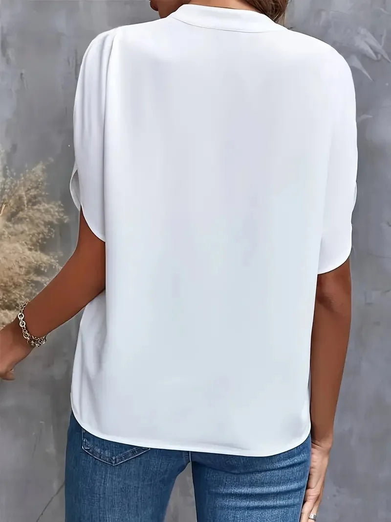 DELIA | SOFT ELEGANT V-NECK BLOUSE