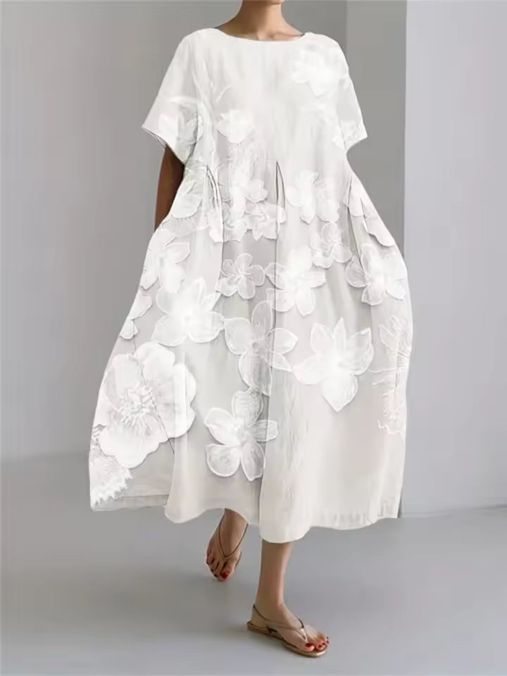 Fenella | Elegantes lockeres Kleid mit Rundhalsausschnitt