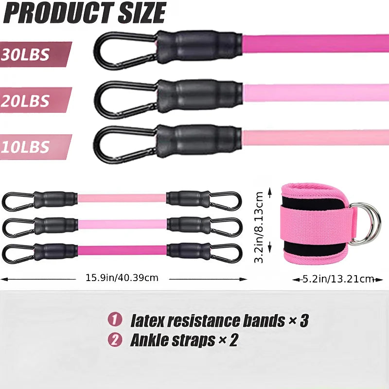Ankle Straps Resistance Bands Set Fitness Workout Equipment