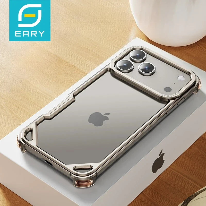 Rahmenlose Metall-Schutzhülle Stoßfeste Handyhülle Aluminiumlegierung Anti-Drop-Gehäuse für iPhone 17 / 16 / 15 / 14