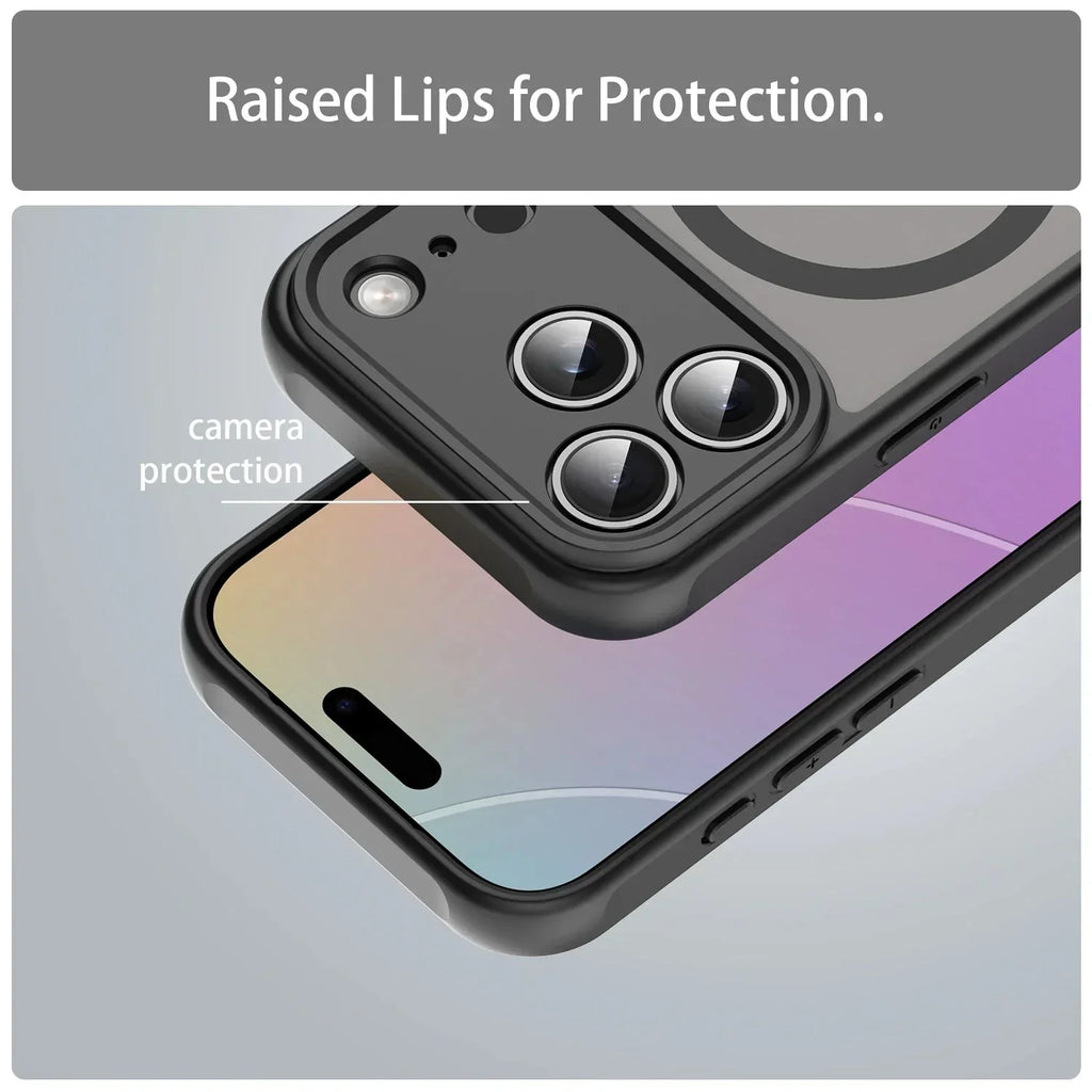 Shockproof Skin feel Matte Translucent Magnetic Case For iPhone 12-18 Pro & Pro Max