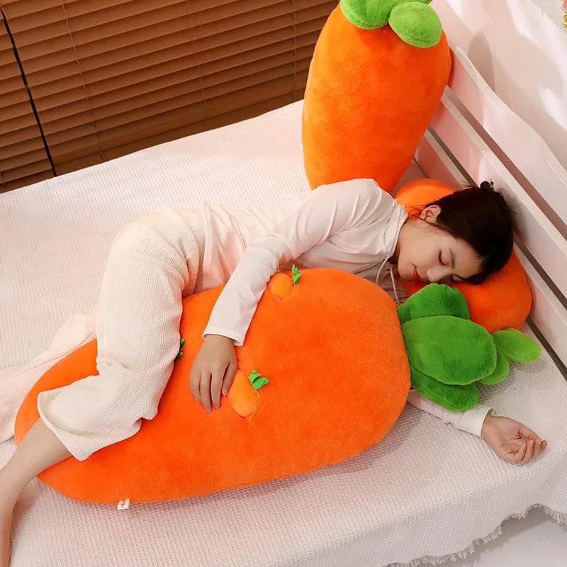 Adorable Fluffy Carrot Plushie with Cute Mini Hanging Carrots