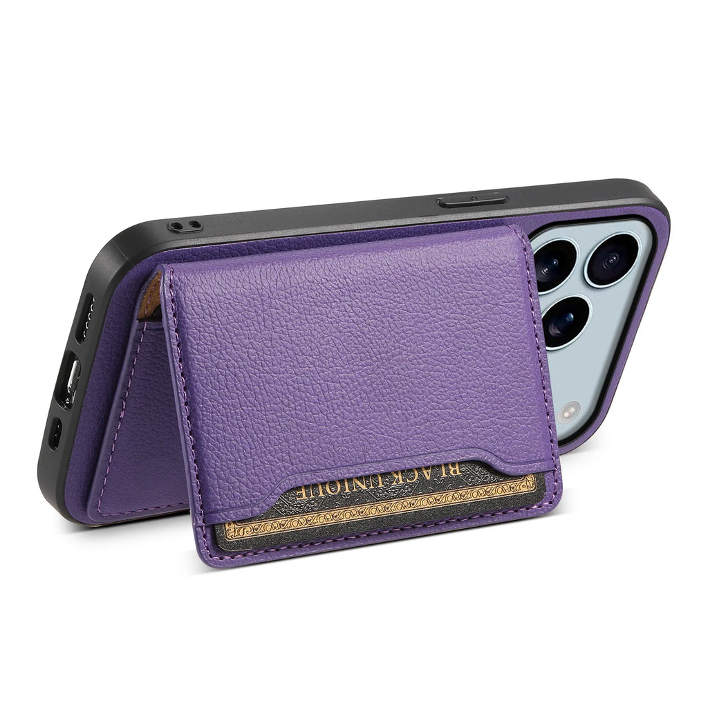 Leather Phone Case Magnetic Card Holder For iPhone 17 / 16 / 15 /14