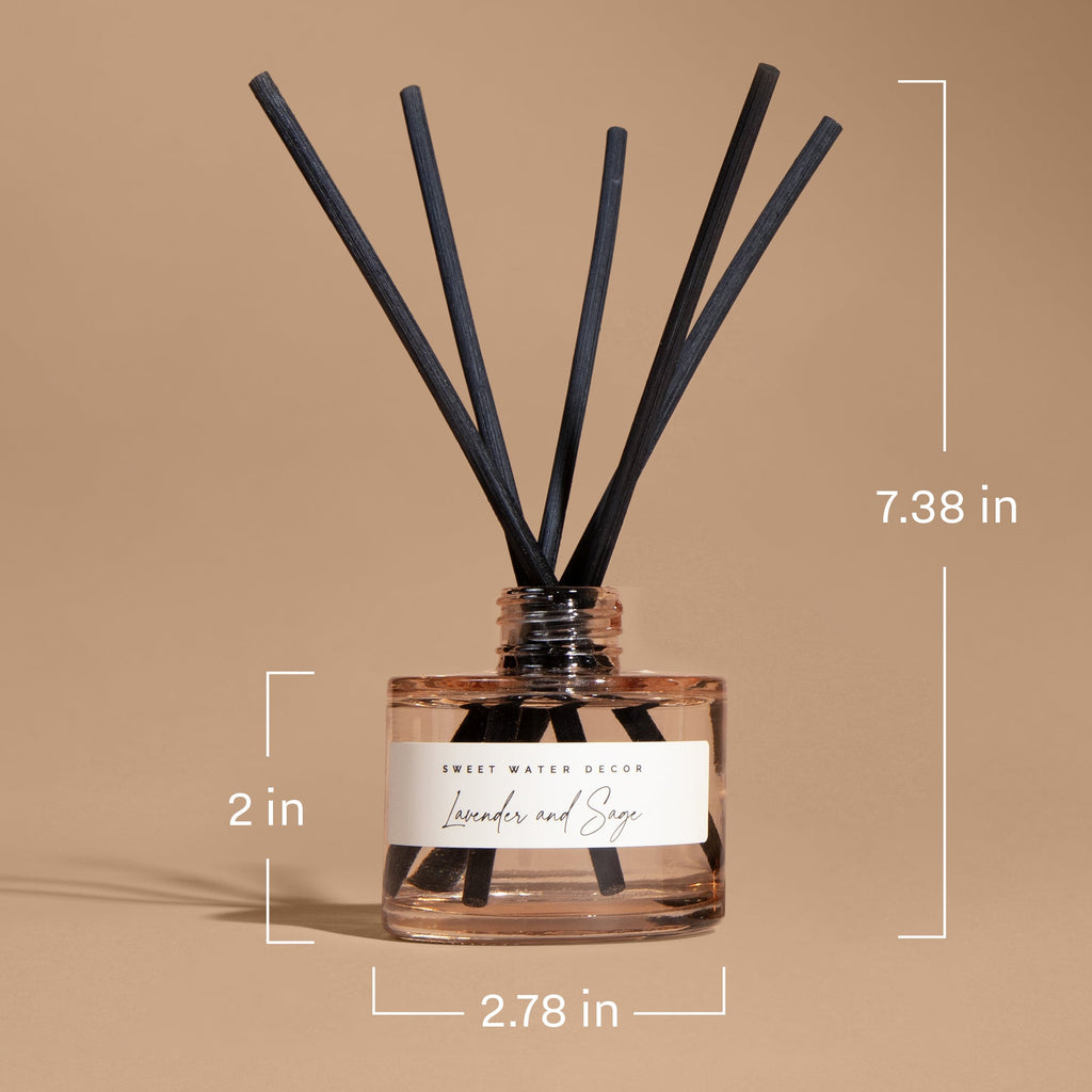 Stress Relief Blue Tinted Glass Jar Reed Diffuser