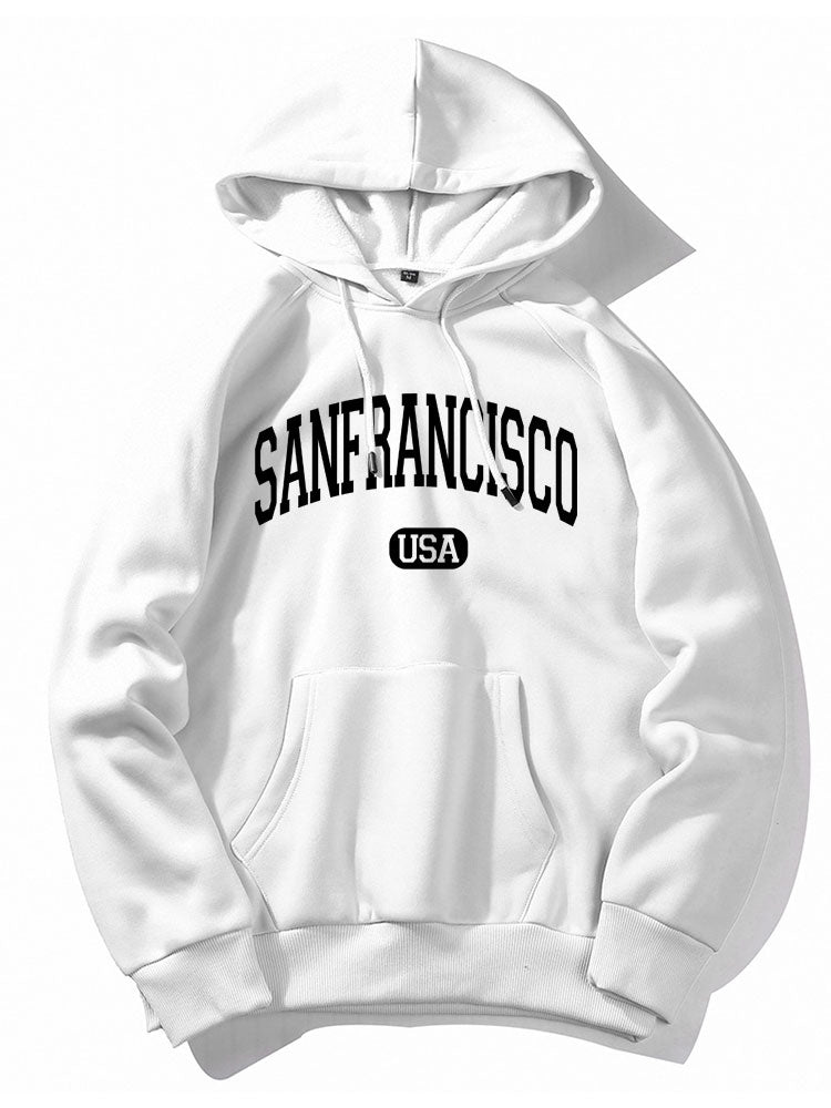 San Francisco Letter Print Hoodies