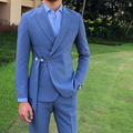 Leisure Men's Suit Flat Peak Lapel 2 Pieces Tuxedo