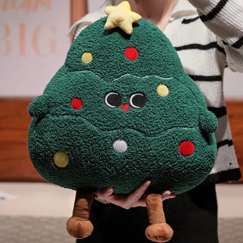 Adorable Plush Holiday Friends: Chubby Christmas Tree, Reindeer, Santa, and Snowman!