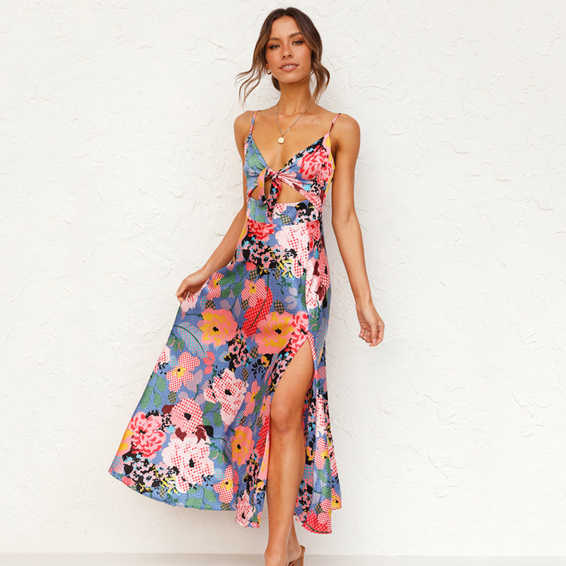 Faith | Stilvolles ärmelloses Maxikleid mit Druckmuster
