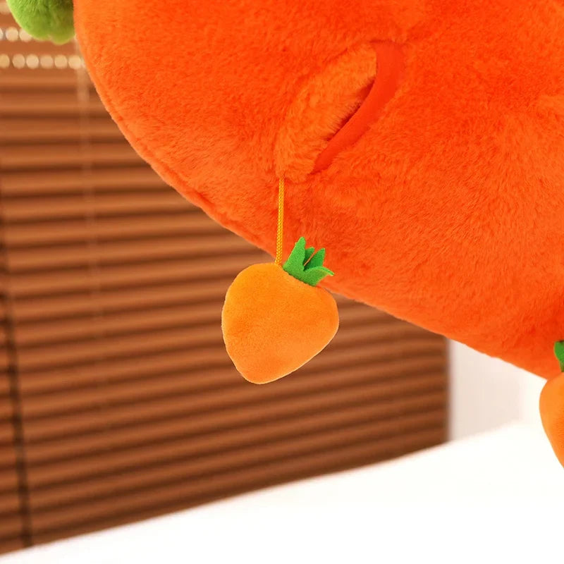 Adorable Fluffy Carrot Plushie with Cute Mini Hanging Carrots