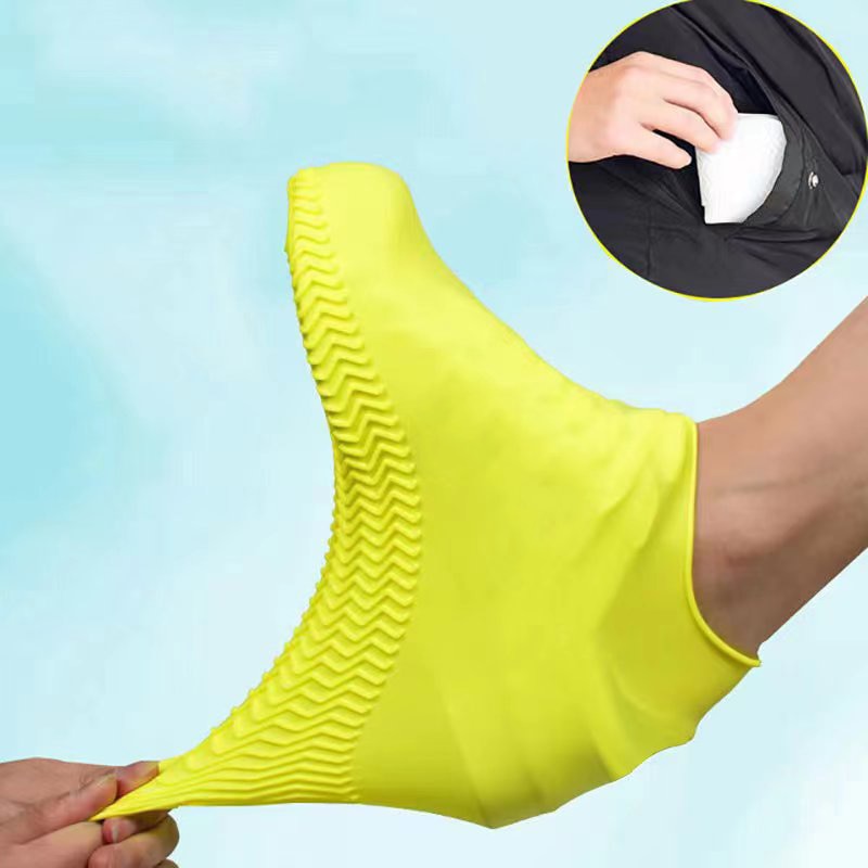 1 Pair Waterproof Non-Slip Silicone Shoe Cover High Elastic Wear Resistant Unisex Shoe Cover