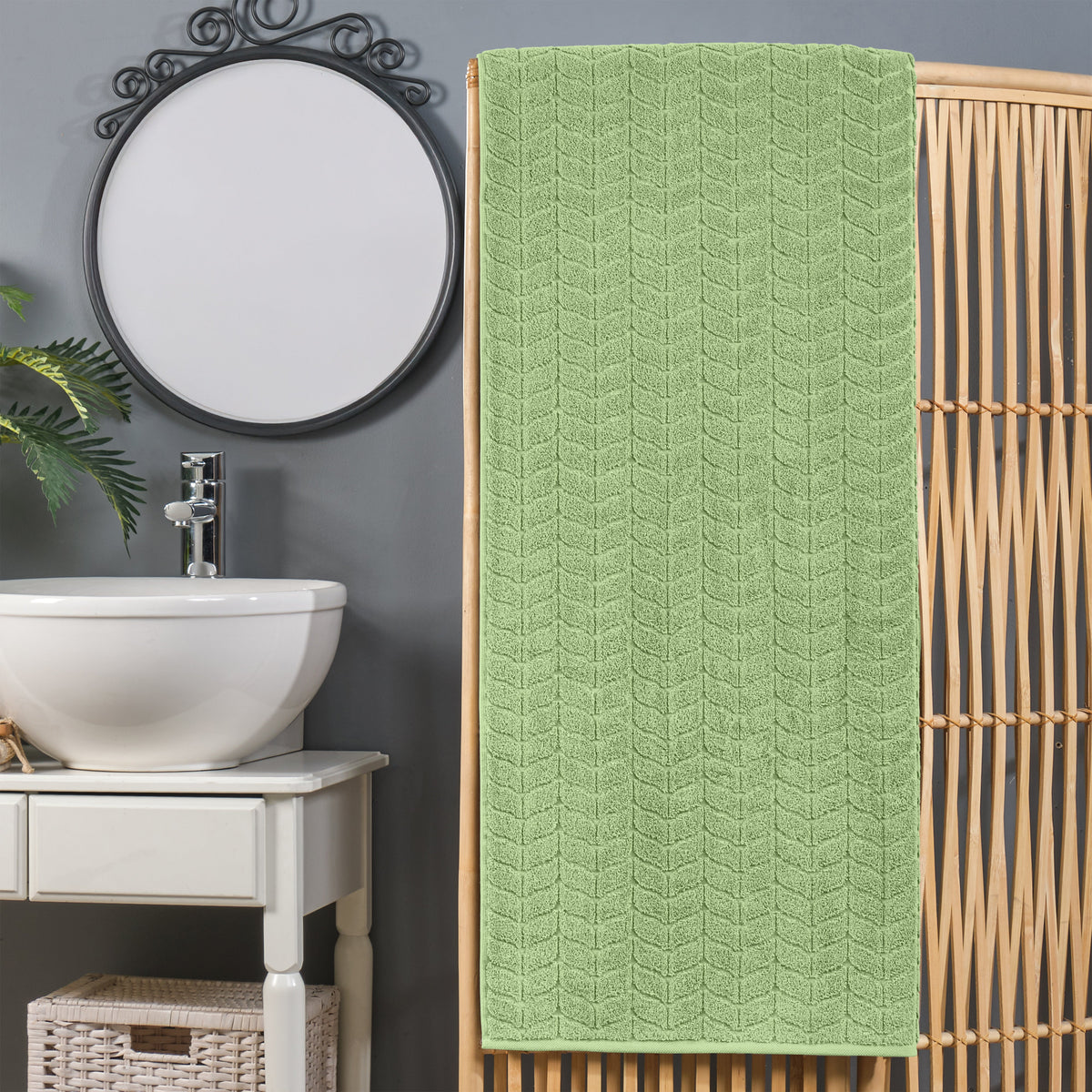 Elegant Comfort 1-Piece Premium Turkish Cotton Braided Oversized Bath Sheet Towel 40 x 80 Inch