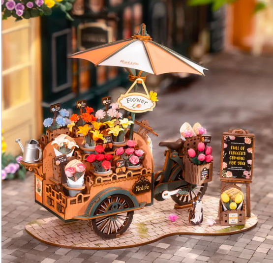 Robotime Rolife 3D Wooden Puzzle Blossom Cart