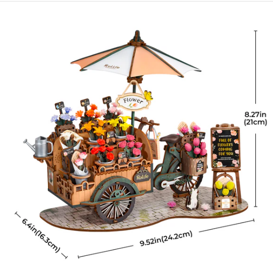 Robotime Rolife 3D Wooden Puzzle Blossom Cart