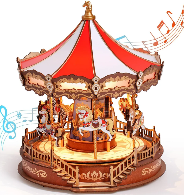 Robotime Rolife Classic Carousel 3D Wooden Puzzle AMC01