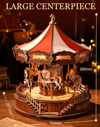 Robotime Rolife Classic Carousel 3D Wooden Puzzle AMC01