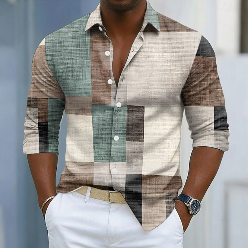 Ashton | Klassisches Color-Block-Patchwork-Hemd