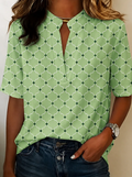 Mila | Henley-Bluse mit geometrischem Druck
