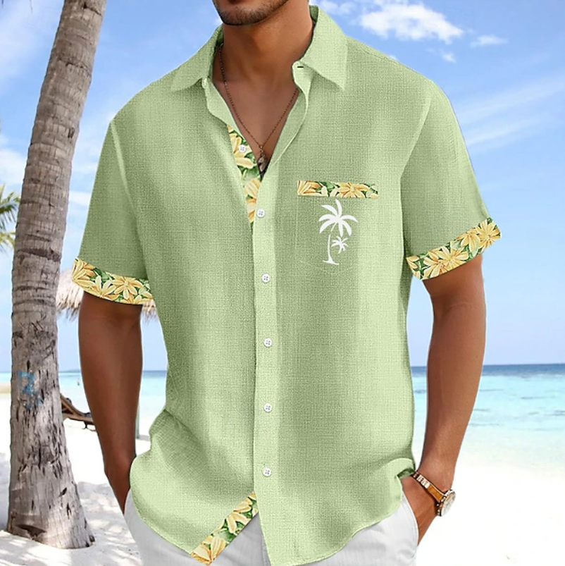 Callan | Tropisches Freizeit-Button-Down-Hemd
