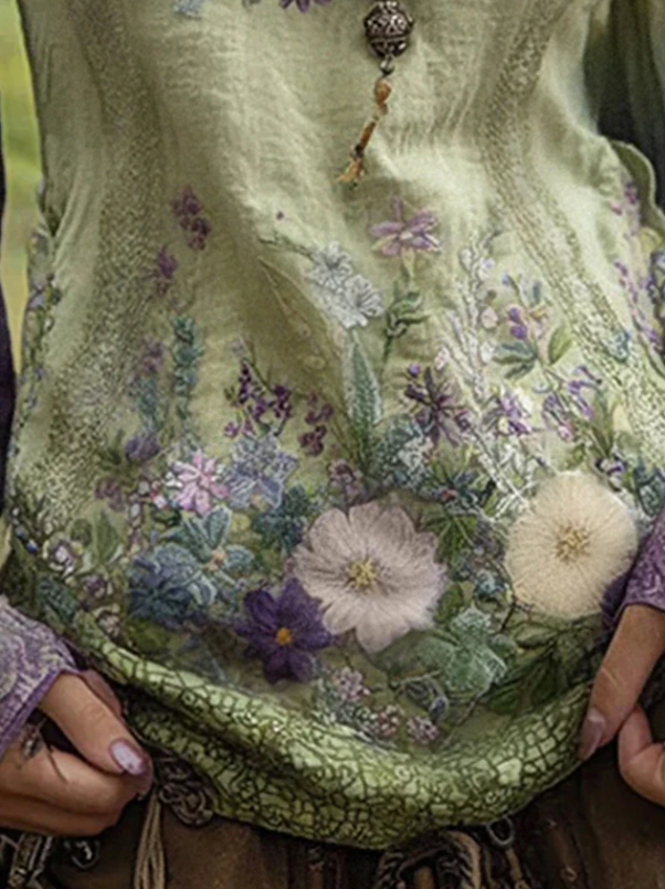 Seraphina | Boho-Bluse mit Blumenmuster und langen Ärmeln