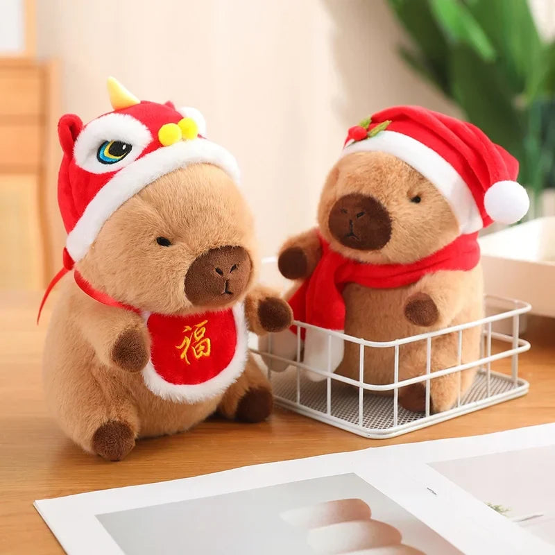 Adorable Christmas & New Year Baby Capybara Plush Toys