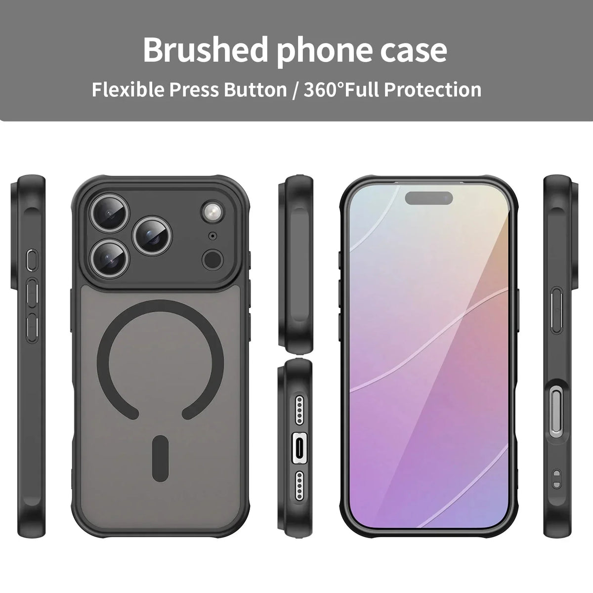Shockproof Skin feel Matte Translucent Magnetic Case For iPhone 12-18 Pro & Pro Max