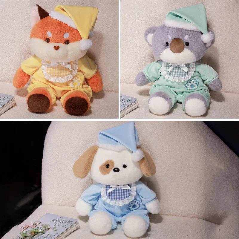 Cozy Bedtime Fox, Koala, and Dog Plushies for Dreamy Pajama Parties!