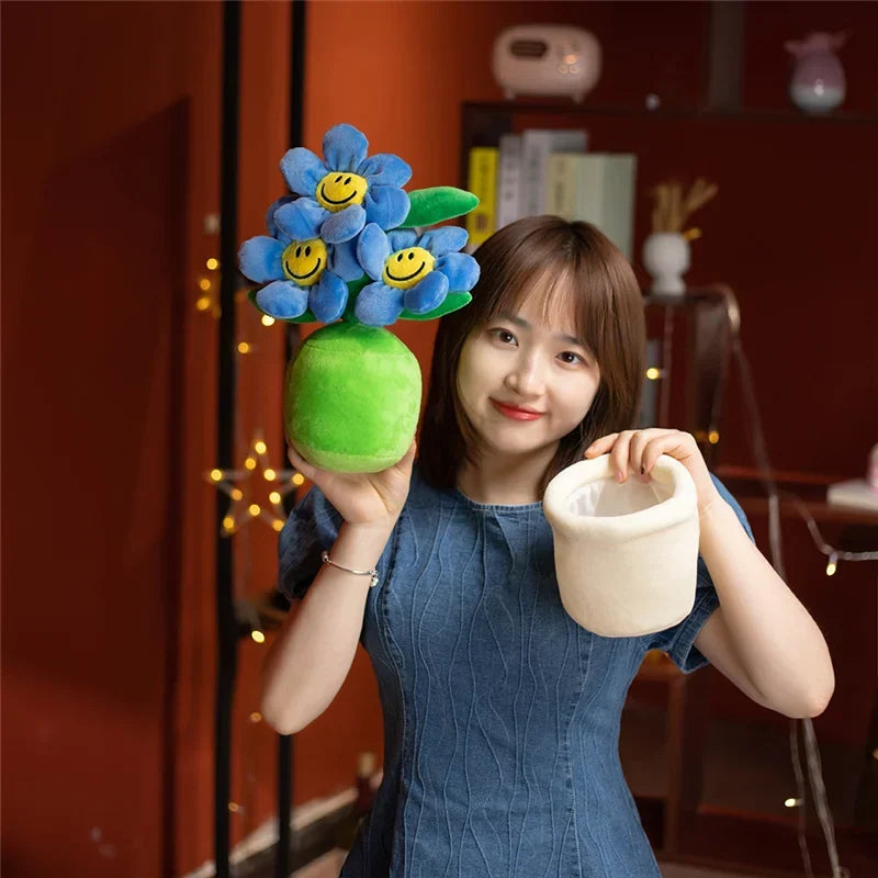Cheerful Sunflower Plush Flowerpot Companion