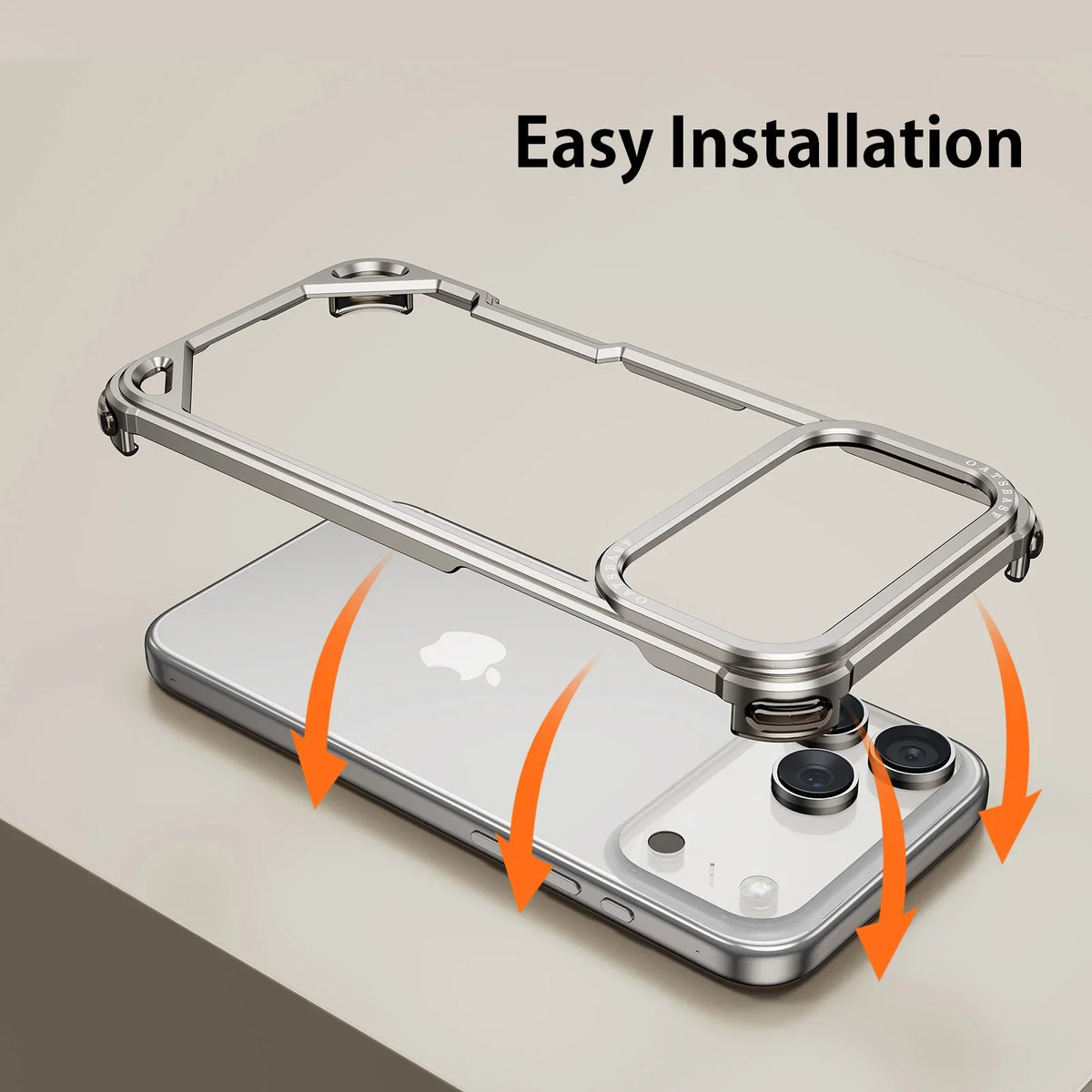 Rahmenlose Metall-Schutzhülle Stoßfeste Handyhülle Aluminiumlegierung Anti-Drop-Gehäuse für iPhone 17 / 16 / 15 / 14