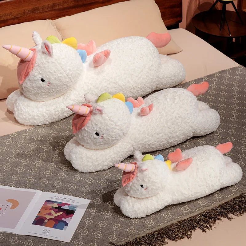 Adorable Oversized Chibi White Unicorn Stuffed Toy