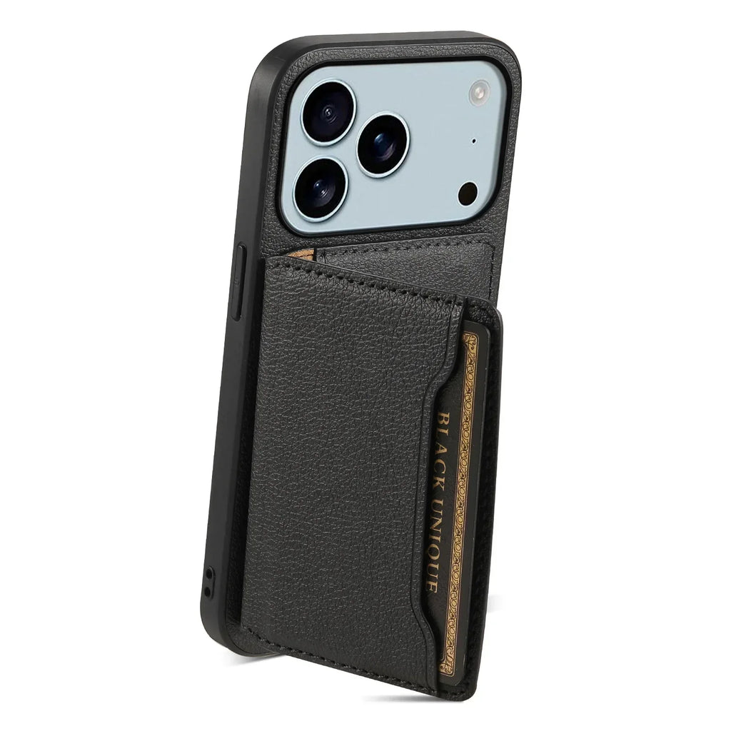 Leather Phone Case Magnetic Card Holder For iPhone 17 / 16 / 15 /14