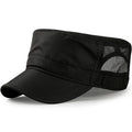 Classic Adjustable Breathable Linen Flat Top Snapback Military Hat