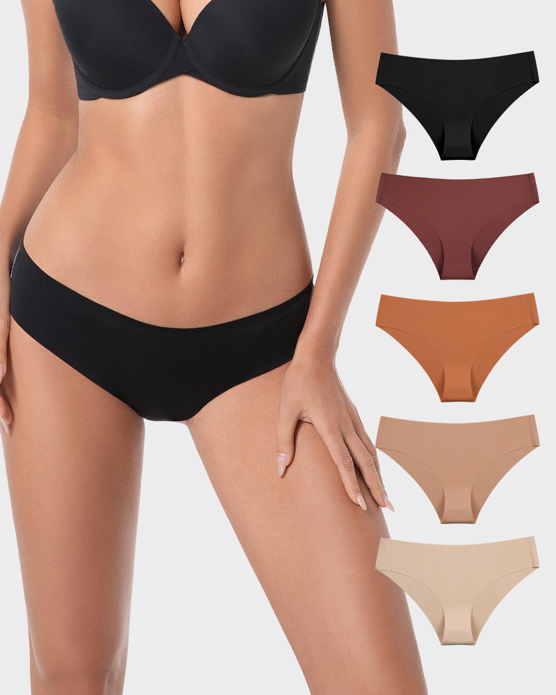Seamless Ice-Silk Low-Rise Panties for Women (5 Pack)