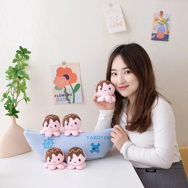 Delicious Plush Takoyaki Candy Ball Keychains