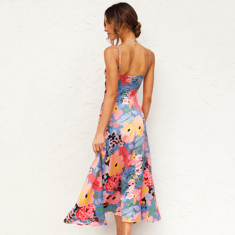 Faith | Stilvolles ärmelloses Maxikleid mit Druckmuster