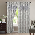 Mocassi Set of 2 Aurora Jacquard Look Curtain Panels - 54" W x 84" L