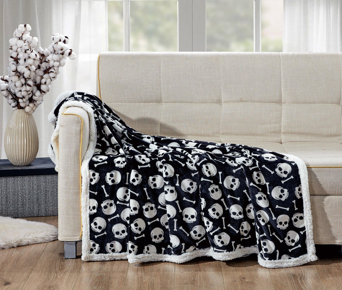 Elegant Comfort 50" x 60" Printed Sherpa Back Throw