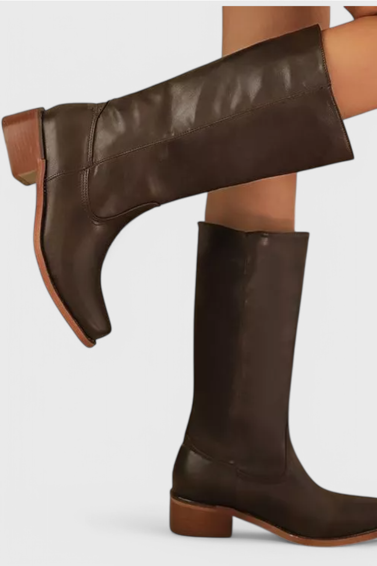 Fenella | Klassische kniehohe Stiefel mit Absatz