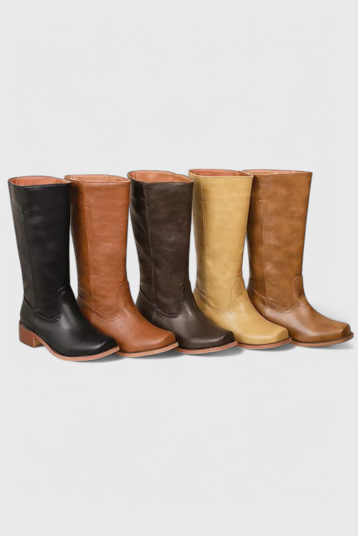 Fenella | Klassische kniehohe Stiefel mit Absatz