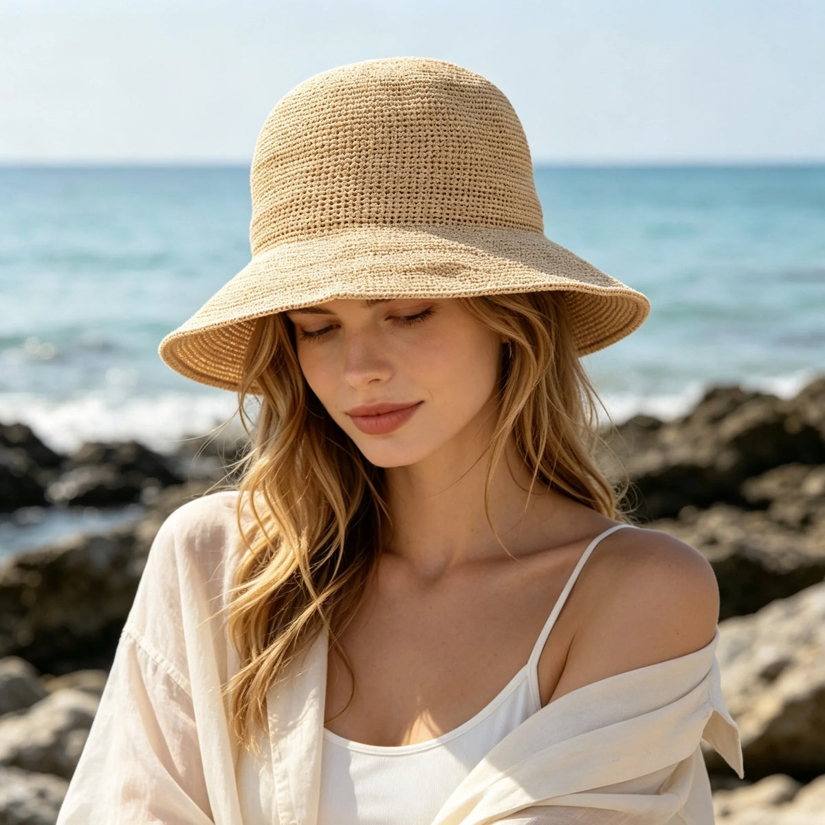 The Inca Sun Hat Hand Crochet Raffia Straw Sun Hats