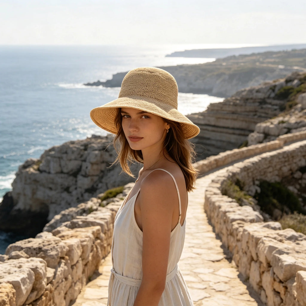 The Inca Sun Hat Hand Crochet Raffia Straw Sun Hats