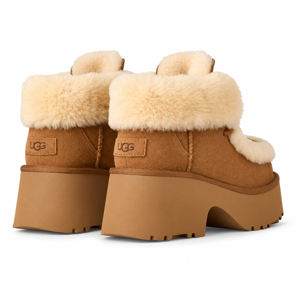 UGG Esmee Lace-Up Boots Women's — Chestnut Suede Sheepskin
