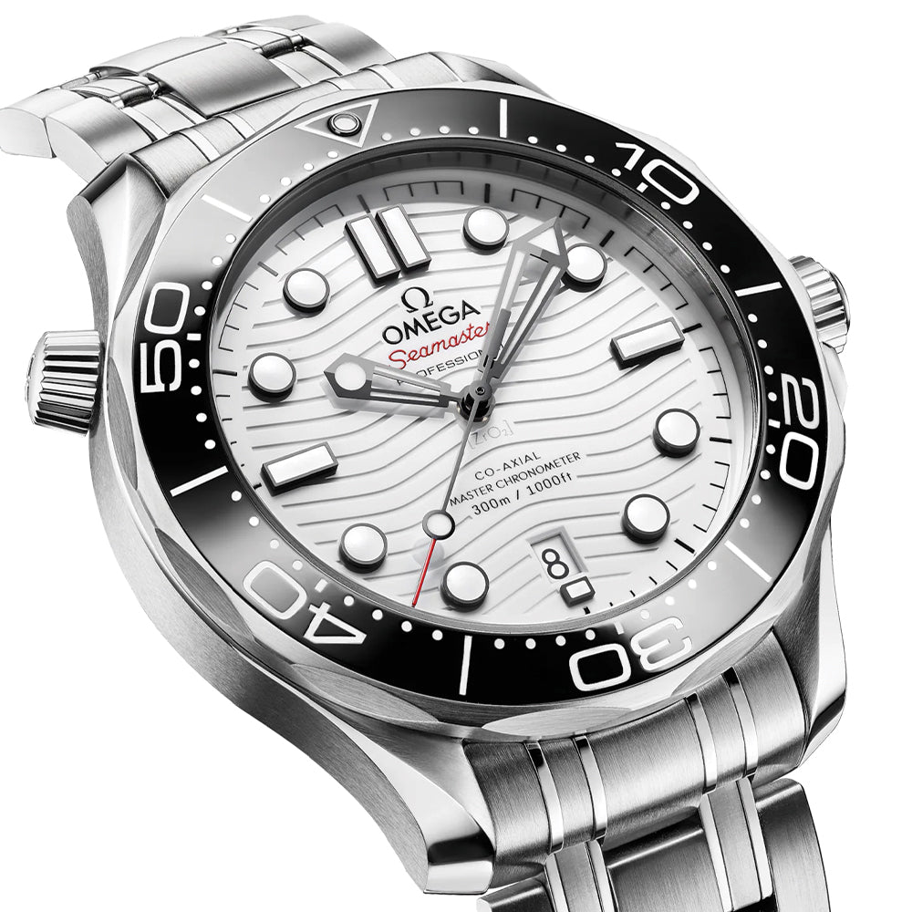 OMEGA Seamaster Diver 300M 42 mm – Weißes Zifferblatt mit Metallarmband