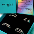 Silver Sensory Fidget Rings 4 Pack - Adjustable