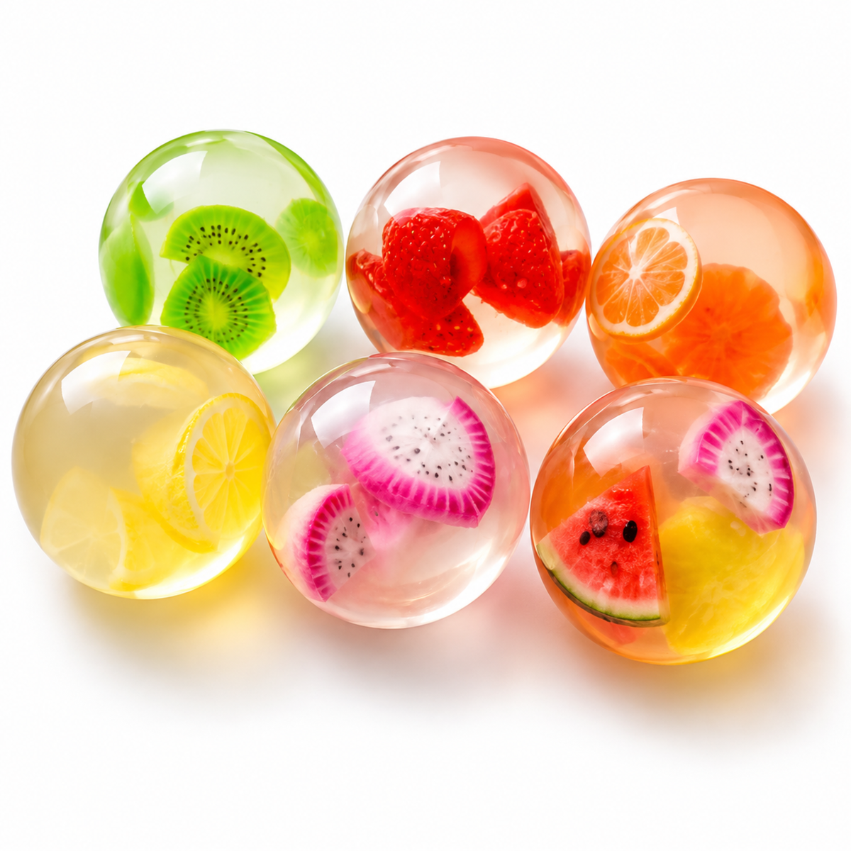 Coconut Oil Fruit Squishy -  3 Pack