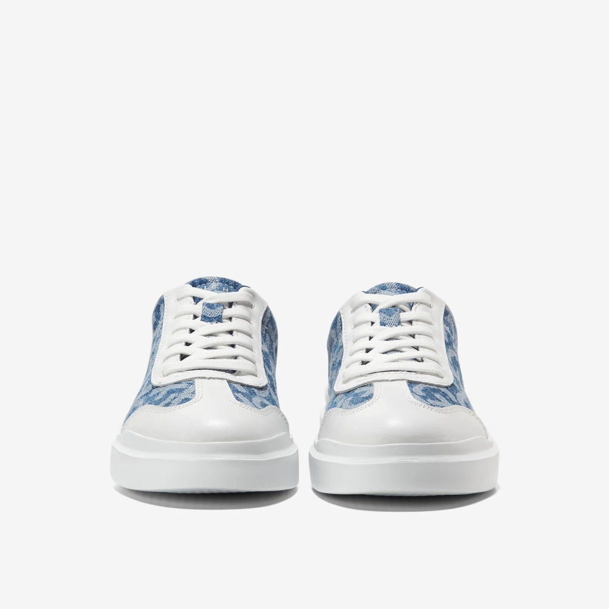 Cole Haan Women's GrandPro Rally Canvas T-Toe Sneaker in Monogram Denim Jacquard/Optic White - Wide Width